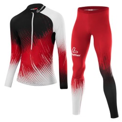 Löffler Langlauf Rennanzug WorldCup 2022 schwarz-rot-weiß